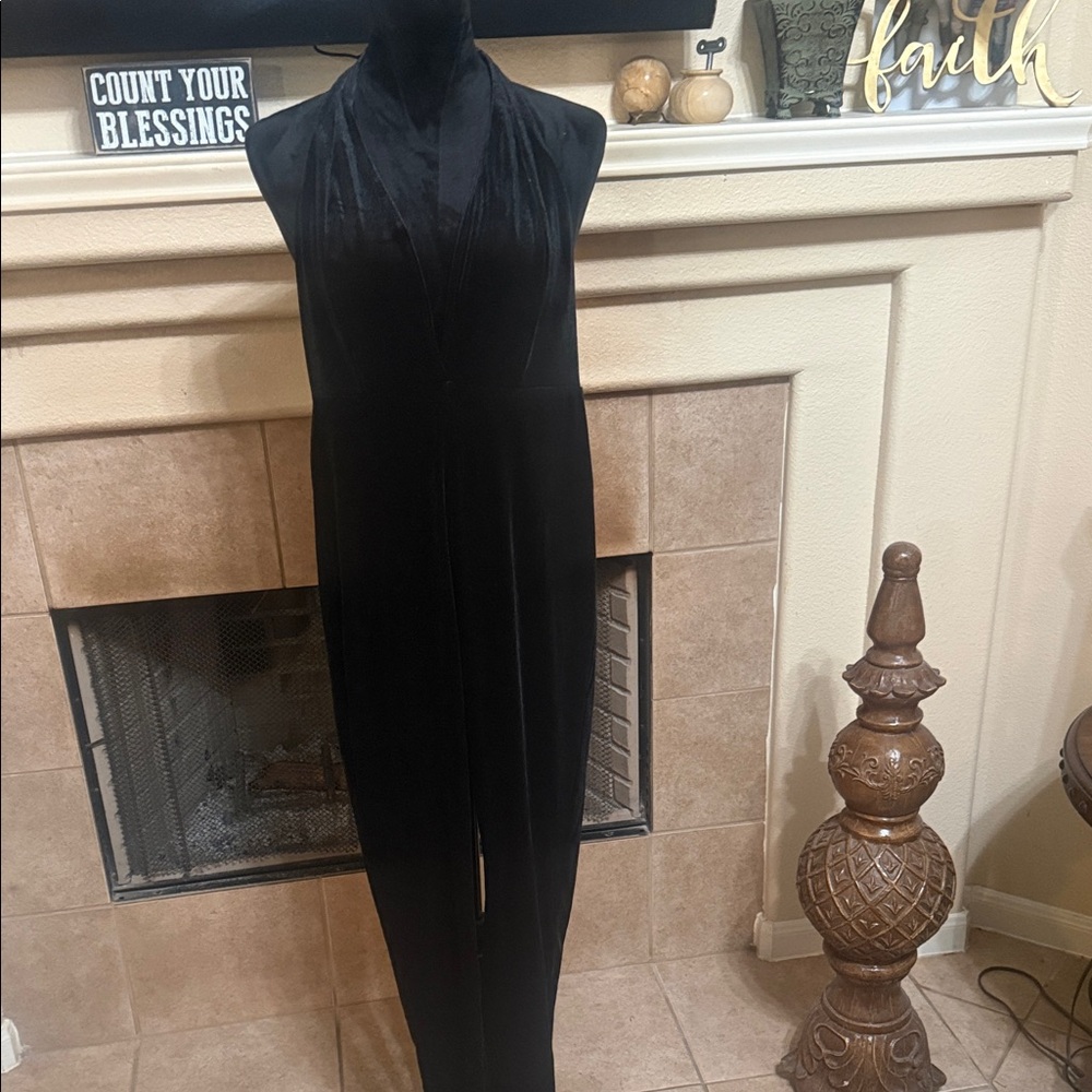 Bozzolo Black Velvet Halter Romper